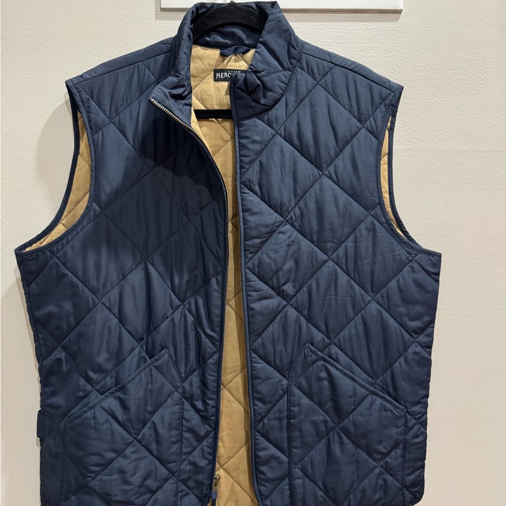 Men's Navy Quilted Vest by J Crew